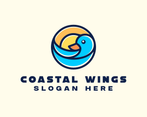 Sun Seagull Badge logo design