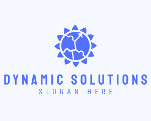 Puzzle Flower Sun logo design