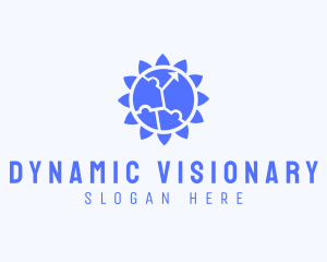 Puzzle Flower Sun logo design