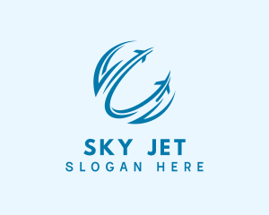 Blue Airline Tourism logo design