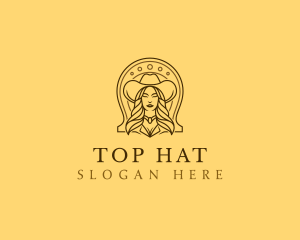 Western Cowgirl Hat logo design