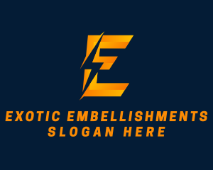 Electric Volt Letter E logo design