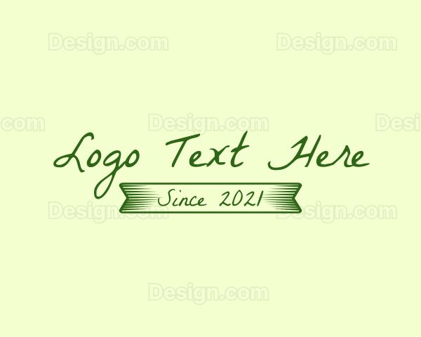 Handwriting  Script Banner Logo