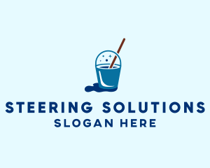 Cleaning Mop Bucket  logo design