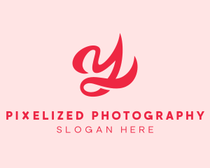 Ribbon Flow Cursive Letter Y logo design