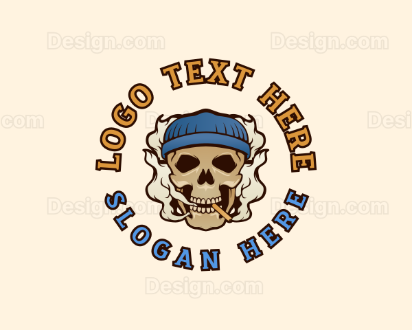 Beanie Skull Smoking Logo