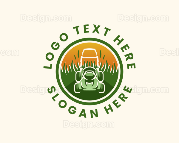 Landscaping Lawn Mower Logo