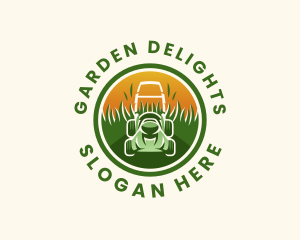 Landscaping Lawn Mower logo design