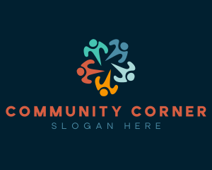 Multicolor Community People logo design