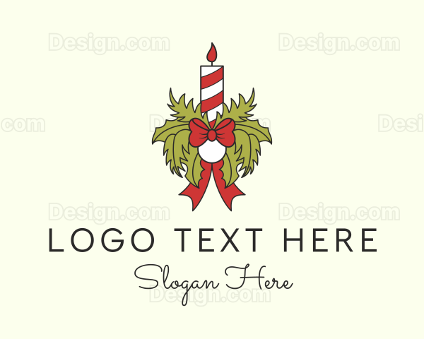 Festive Christmas Candle Logo