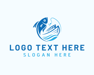 Fisherman Boat Fish logo