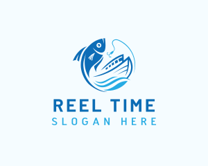 Fisherman Boat Fish logo