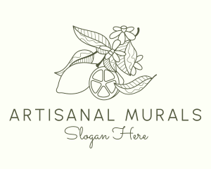 Organic Lemon Leaf logo design