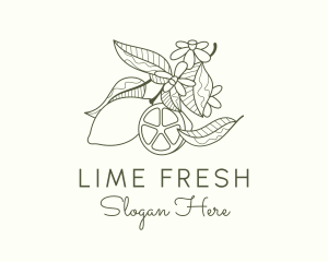 Organic Lemon Leaf logo design