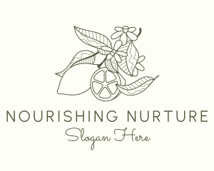 Organic Lemon Leaf logo design