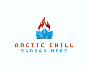 Frozen Ice Flame logo design