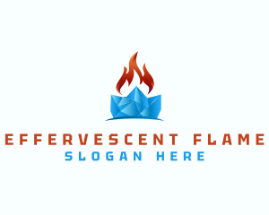 Frozen Ice Flame logo design