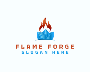 Frozen Ice Flame logo design