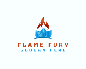 Frozen Ice Flame logo design