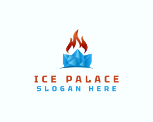 Frozen Ice Flame logo design