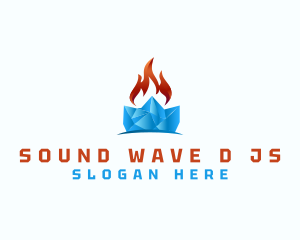 Frozen Ice Flame logo design