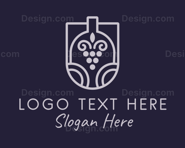 Grape Wine Bottle Logo