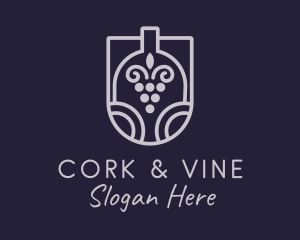 Grape Wine Bottle  logo design