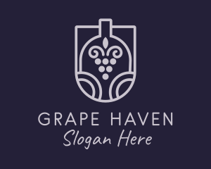 Grape Wine Bottle  logo design