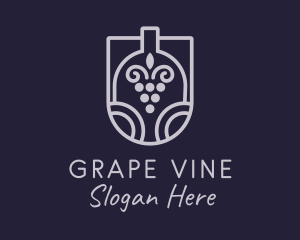 Grape Wine Bottle  logo design