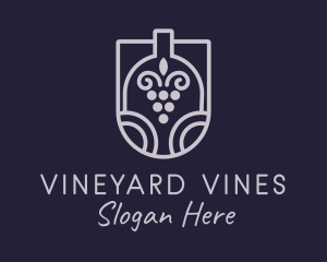 Grape Wine Bottle  logo design