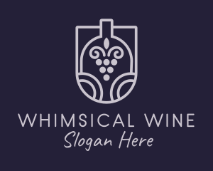 Grape Wine Bottle  logo design