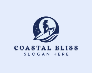 Woman Surfing Beachwear logo
