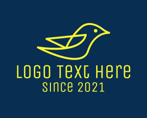 Minimalist Yellow Bird logo