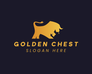 Gradient Golden Bull logo design