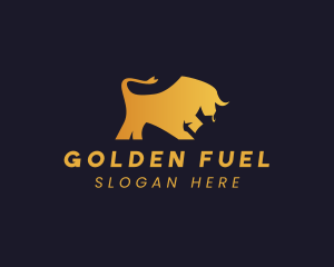 Gradient Golden Bull logo design