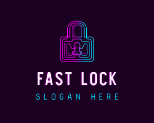 Cyber Padlock Technology logo design