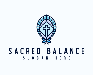 Church Crucifix Altar logo design