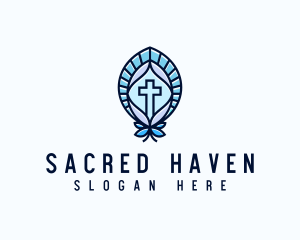 Church Crucifix Altar logo design