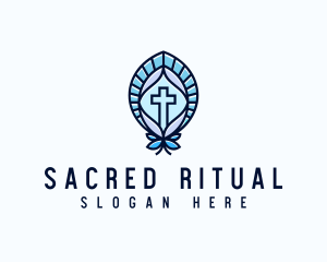 Church Crucifix Altar logo design