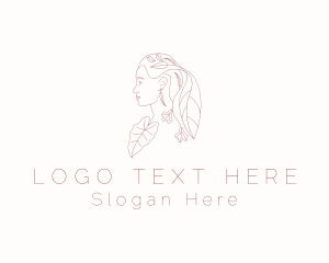 Spa Leaf Woman  Logo