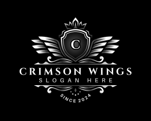 Wing Crown Shield logo design