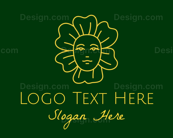 Yellow Flower Lady Logo