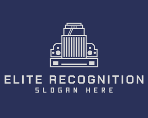 Gray Truck Transportation Logo