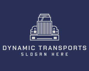 Gray Truck Transportation logo design