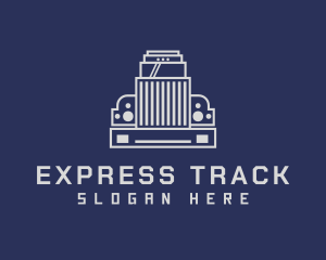 Gray Truck Transportation logo design