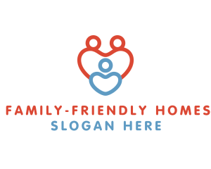 Insurance Heart Family logo design