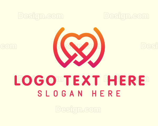 Heart Line Letter X Logo