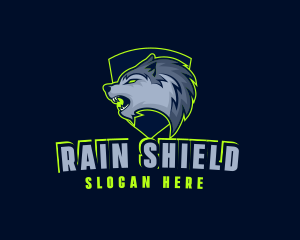 Gaming Wolf Crest Shield logo design