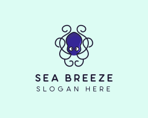 Marine Octopus Tentacles logo design