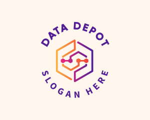 Technology Data Circuit logo design